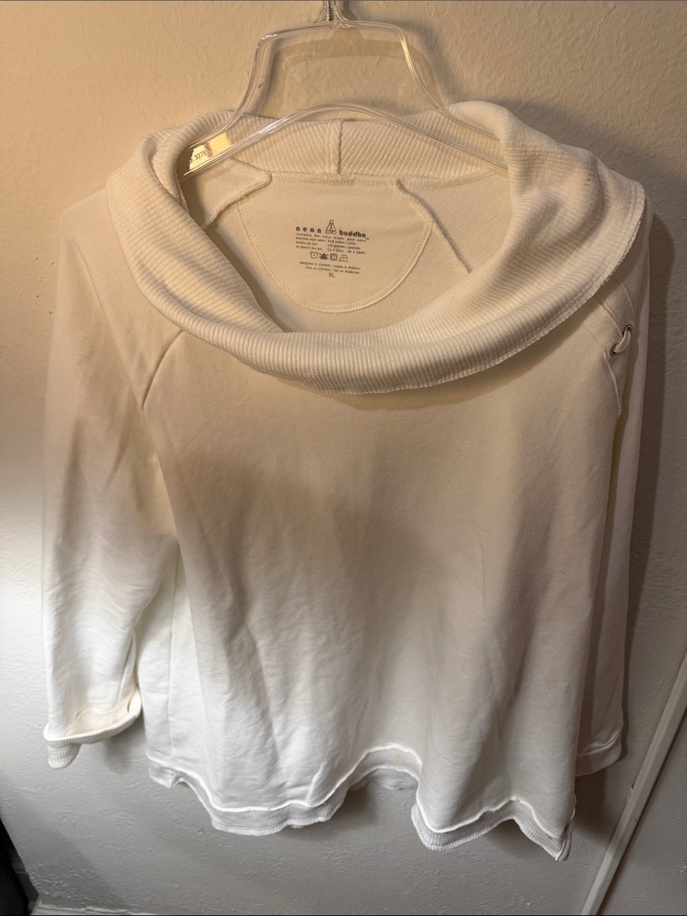 neon buddha Ivory Cowl Neck Pullover